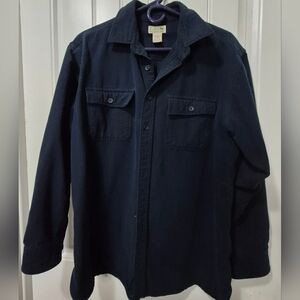 LL Bean Chamois Shirt in Deep Navy Blue Mens Size Large Regular
